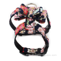 Flower Printing Super Fiber Bow Tie Dog Harness